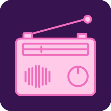 Radyo. Web simgesi basit illüstrasyon 
