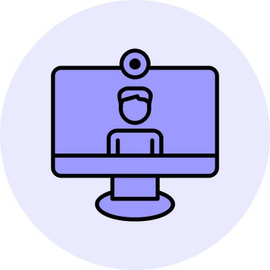 Video Arama simgesi, düz tasarım