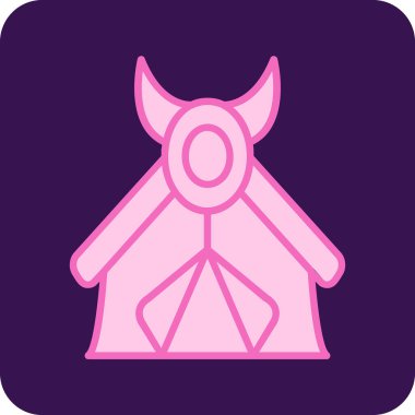 kamp çadırı simgesi web basit illüstrasyon