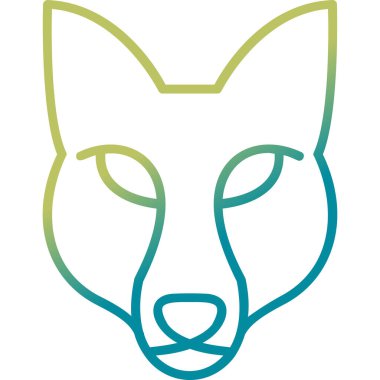 Fox baş simgesi vektör illüstrasyonu