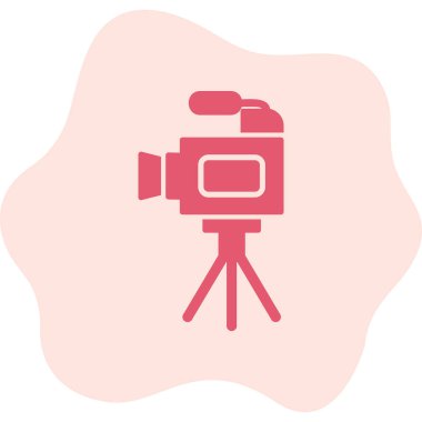 Film kamerası. Web simgesi basit illüstrasyon 