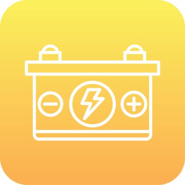 Araba pil simgesi, vektör çizim 