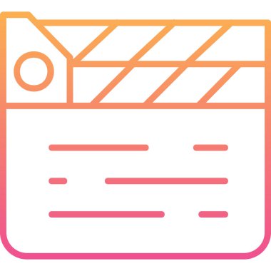 Alkış tahtası simgesi. Film yapma işareti, vektör illüstrasyonu