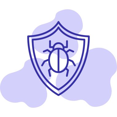 Antivirüs web simgesi, vektör çizimi