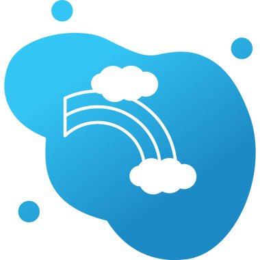 Bulutlu gökkuşağı. Web simgesi basit illüstrasyon