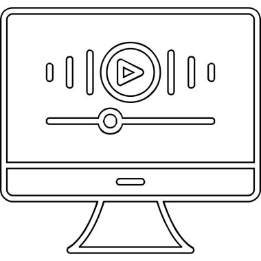 Müzik Video simgesinin vektör illüstrasyonu