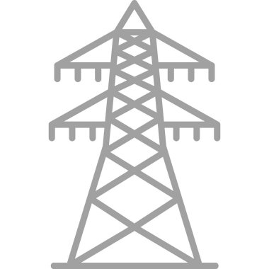 elektrik kulesi simgesi, vektör illüstrasyonu