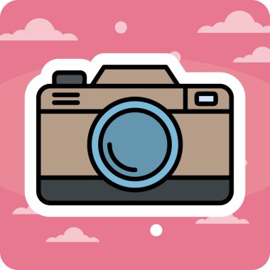 Kamera. Web simgesi basit illüstrasyon 