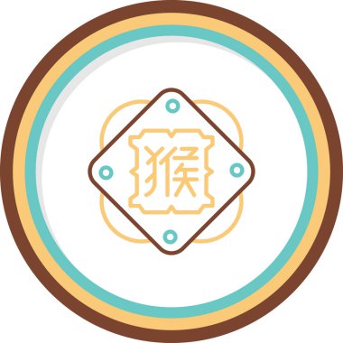 Çin Zodiac Maymun sembolü, vektör illüstrasyonu