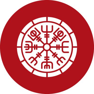 Vegvisir runik pusula simgesi, vektör illüstrasyonu.