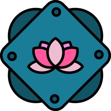 lotus. Web simgesi basit illüstrasyon