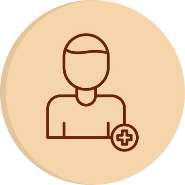 Tıbbi haç simgesi olan adam, vektör illüstrasyonu 