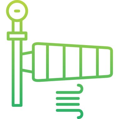 Rüzgâr Sock rüzgar hızı ve yön çizelgesi, vektör çizimi. Rüzgar Bayrağı 