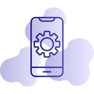 akıllı telefon ayarlama web simgesi vektör çizimi 