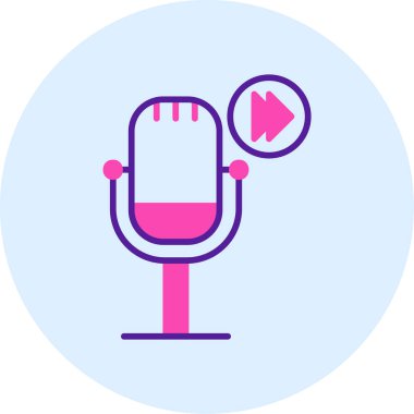 Podcast İleri sar. Web simgesi vektör illüstrasyonu        