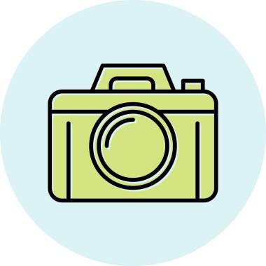 Bir fotoğraf makinesi simgesinin vektör illüstrasyonu