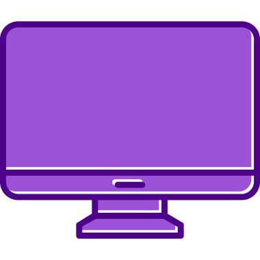 Bilgisayar monitörü. Web simgesi basit illüstrasyon 