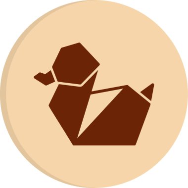 Kağıttan ördek. Web simgesi basit illüstrasyon