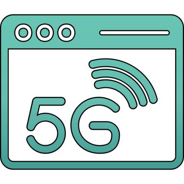 5g ağ simgesi, vektör illüstrasyonu 