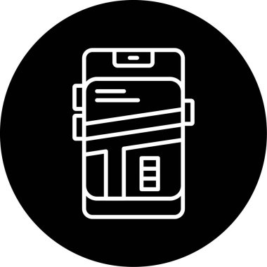 Harita simgesi olan akıllı telefon basit illüstrasyon 