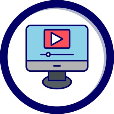 Video oynatıcı ikon vektör illüstrasyonu 