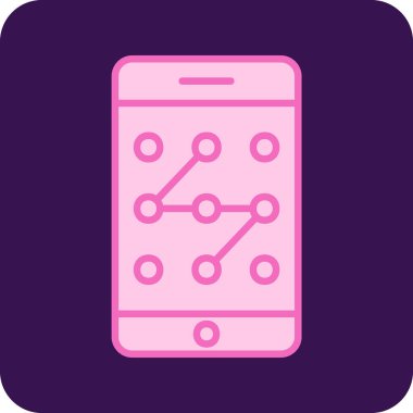 Mobil Desen Kilit simgesi, vektör illüstrasyonu