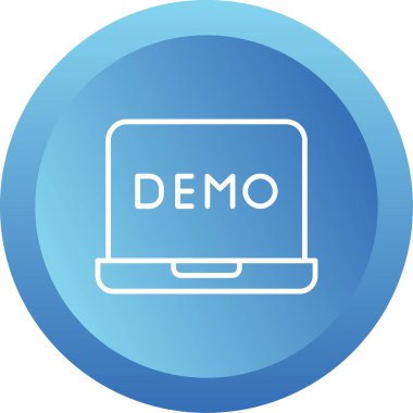 Dizüstü bilgisayar web simgesi vektör illüstrasyonunda demo metni
