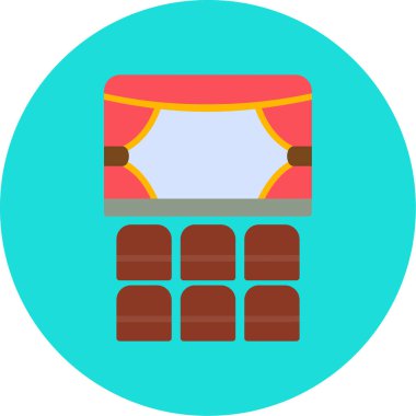 Tiyatro Web simgesi, vektör illüstrasyonu