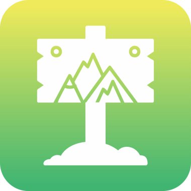 dağlar İmza kutusu vektör illüstrasyonuName