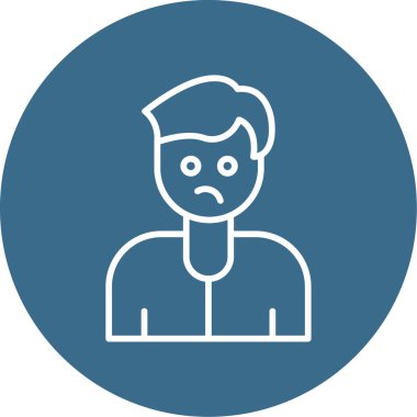 Üzgün adam. Web simgesi basit illüstrasyon