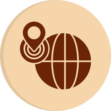 dünya konum simgesi vektör illüstrasyonu