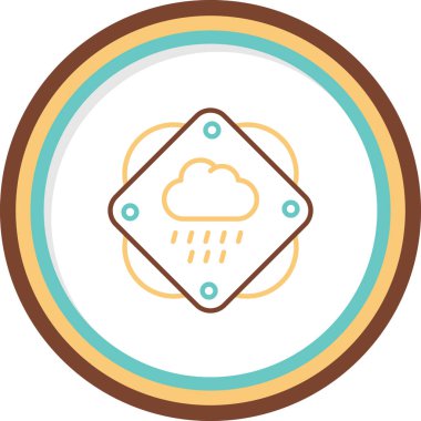 bulut tahmin ikonu ana hatlar biçiminde  