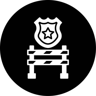 Polis Çizgisi Web simgesi, vektör illüstrasyonu