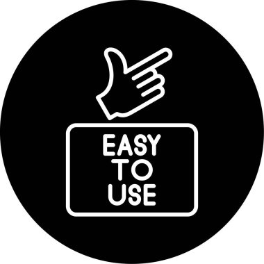 El ve Kullanımı Kolay düğme simgesi. vektör illüstrasyonu                            