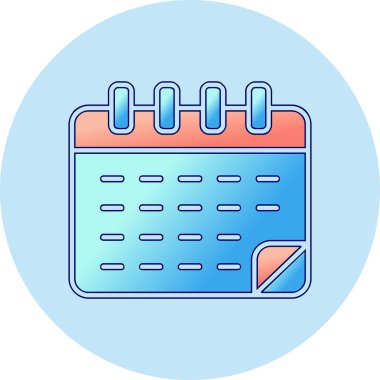 Takvim simgesi, vektör illüstrasyonu basit tasarım