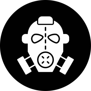 Gaz Maskesi ağ simgesi, vektör illüstrasyonu 