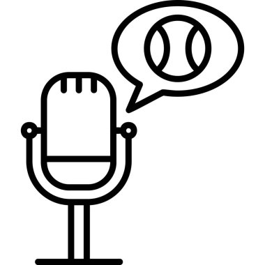 Spor Podcast Simgesi Basit Vektör İllüstrasyonu