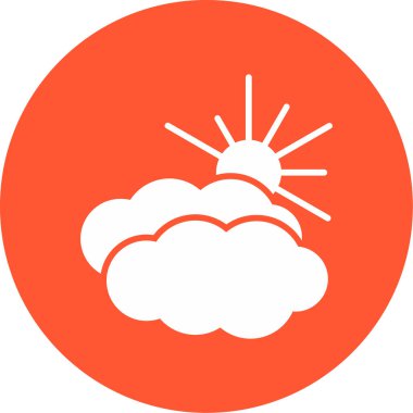 Hava bulutlu. Web simgesi basit illüstrasyon