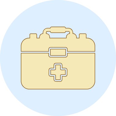 İlk Yardım Kit web simgesi, vektör illüstrasyonu 
