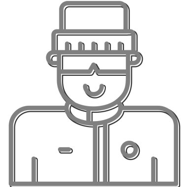 Kayakçı avatar simgesi. vektör illüstrasyonu        