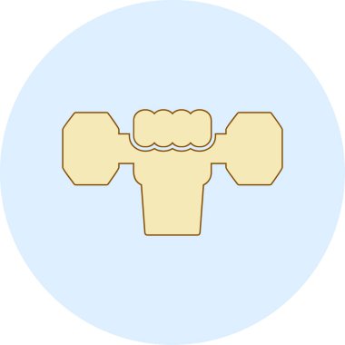 Dumbbell simgesi ile El 'in vektör illüstrasyonu 