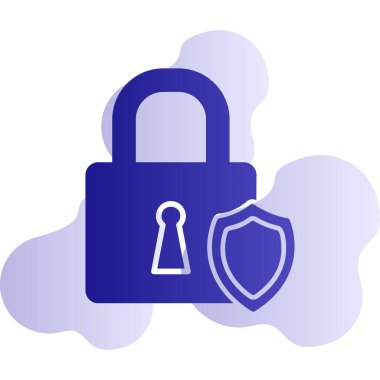 Asma kilit. Web simgesi basit illüstrasyon