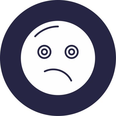 üzgün emoji simgesi, basit tasarım illüstrasyonu 
