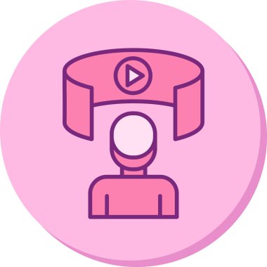 Sanal Tur simgesi, vektör illüstrasyonu basit tasarım