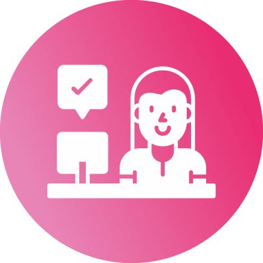 kadın web simgesi basit illüstrasyon 