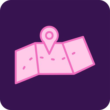 harita simgesinin vektör illüstrasyonu 