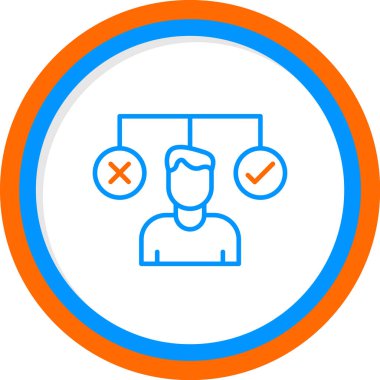 bir karar simgesi, vektör illüstrasyonu yapan kişi  