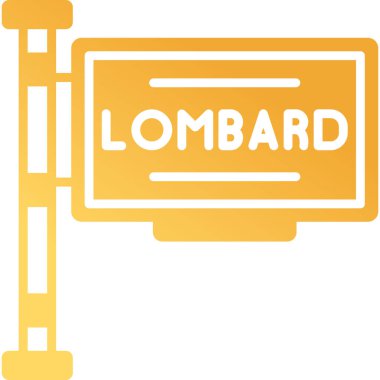 Lombard imza web simgesi, vektör illüstrasyonu