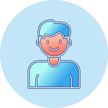 İnsan avatar web simgesi basit illüstrasyon 