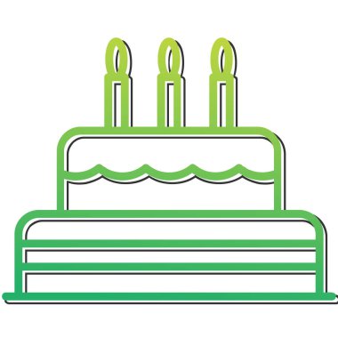 Doğum günü pastası. Web simgesi basit illüstrasyon